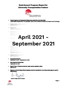 MATC Program Progress Performance Report April 2021 - September 2021