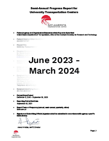 MATC-TSE Program Progress Performance Report June 2023 - March 2024