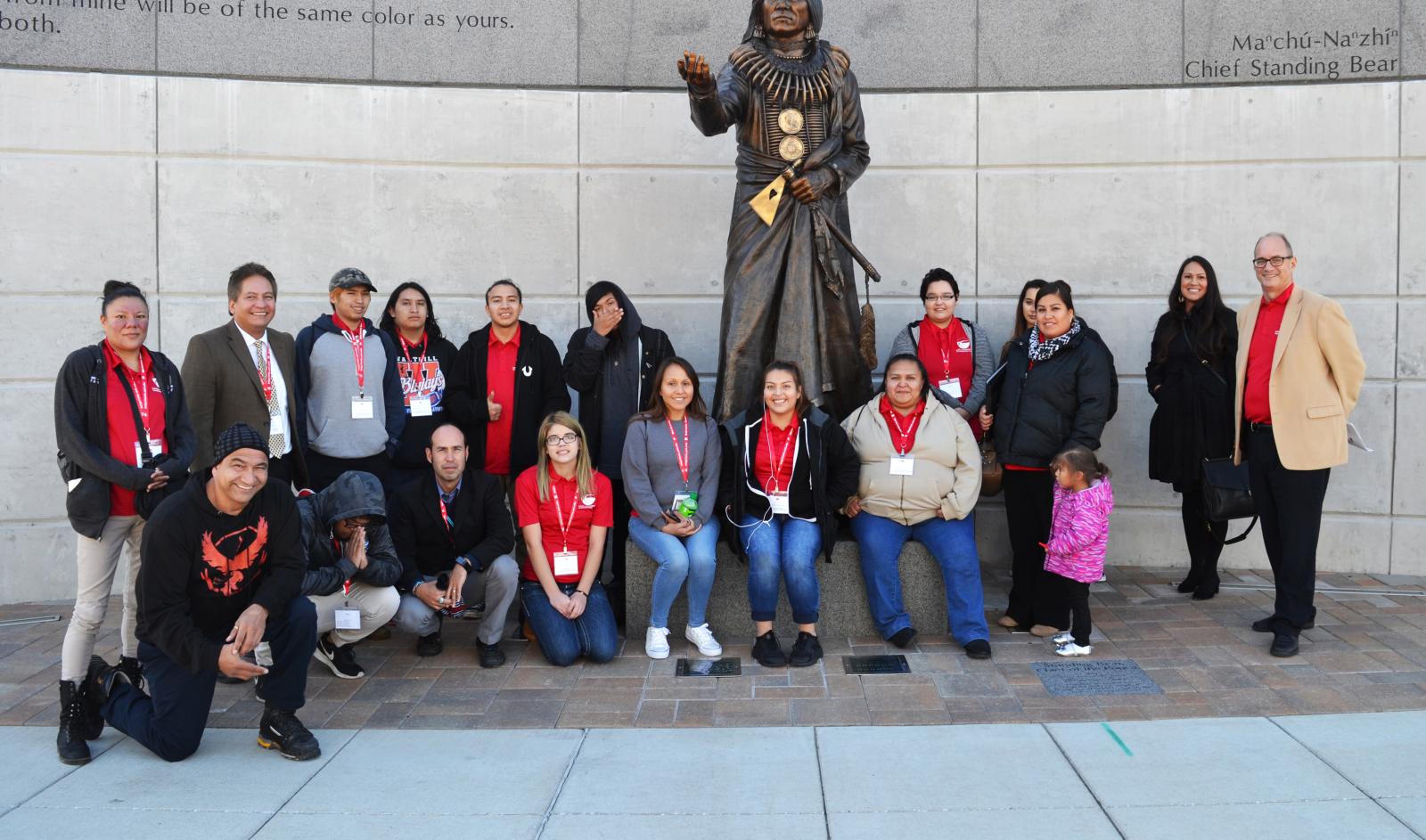 2018 Scholars Particpants at Chief Standing Bear Statue